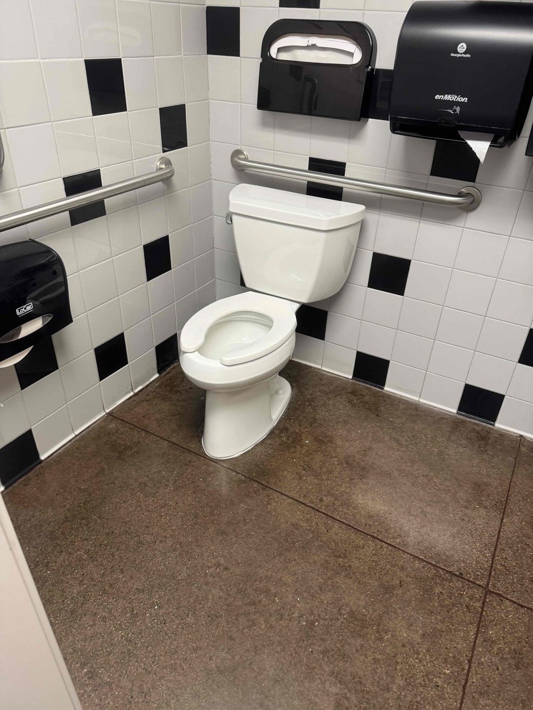 Commercial restroom toilet installation