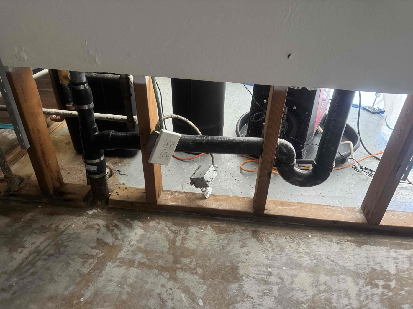 Sewer line reroute installation