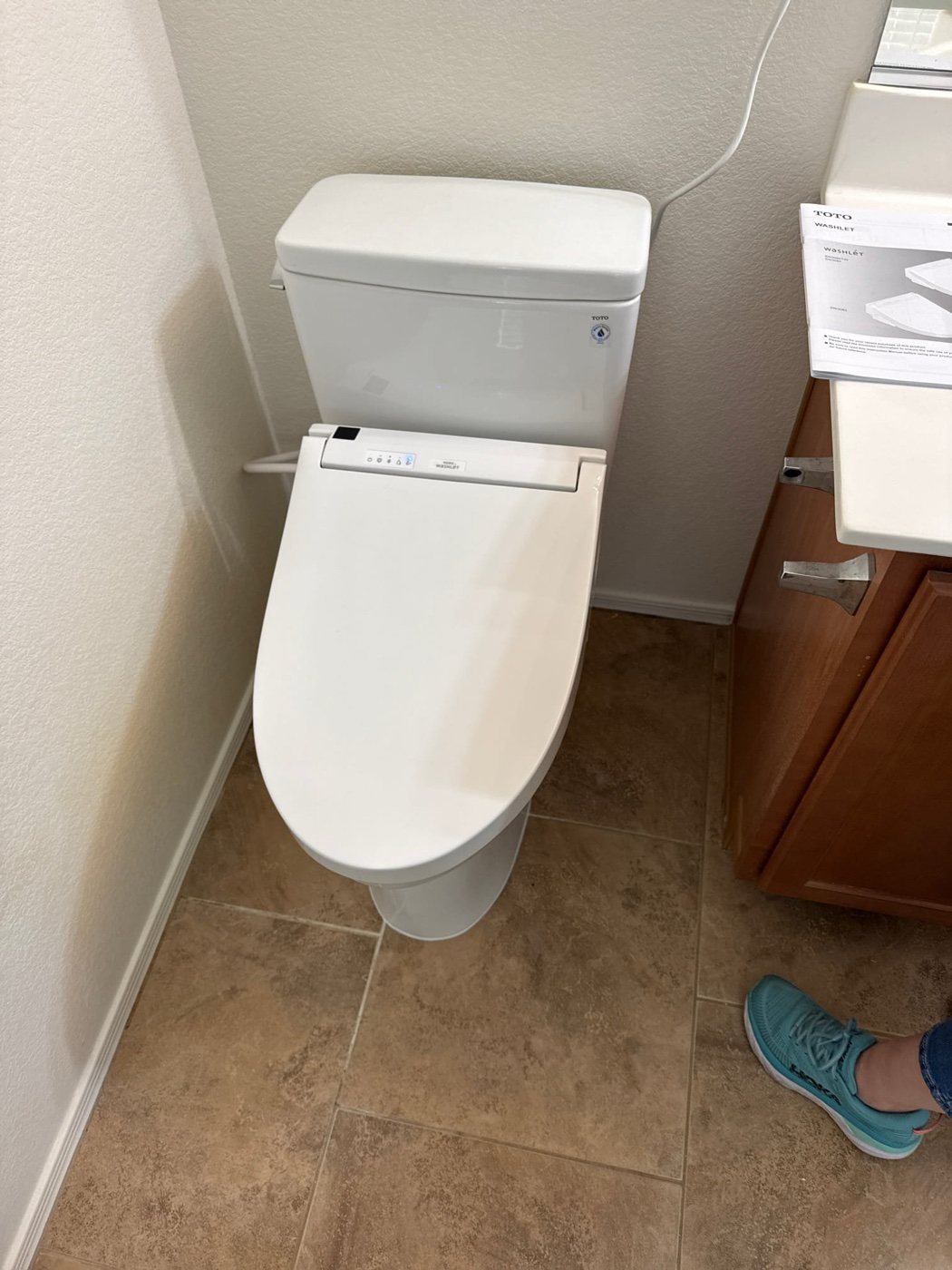 Toto toilet with bidet seat installation