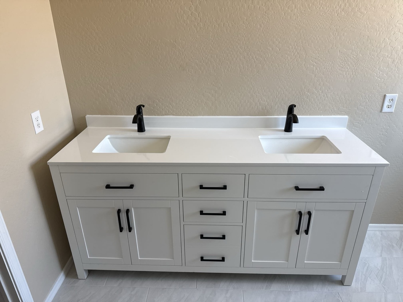Vanity faucet installation